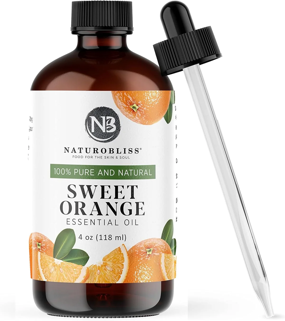 NaturoBliss 100% Pure & Natural Sweet Orange Essential Oil Therapeutic Grade Premium Quality Oil wit